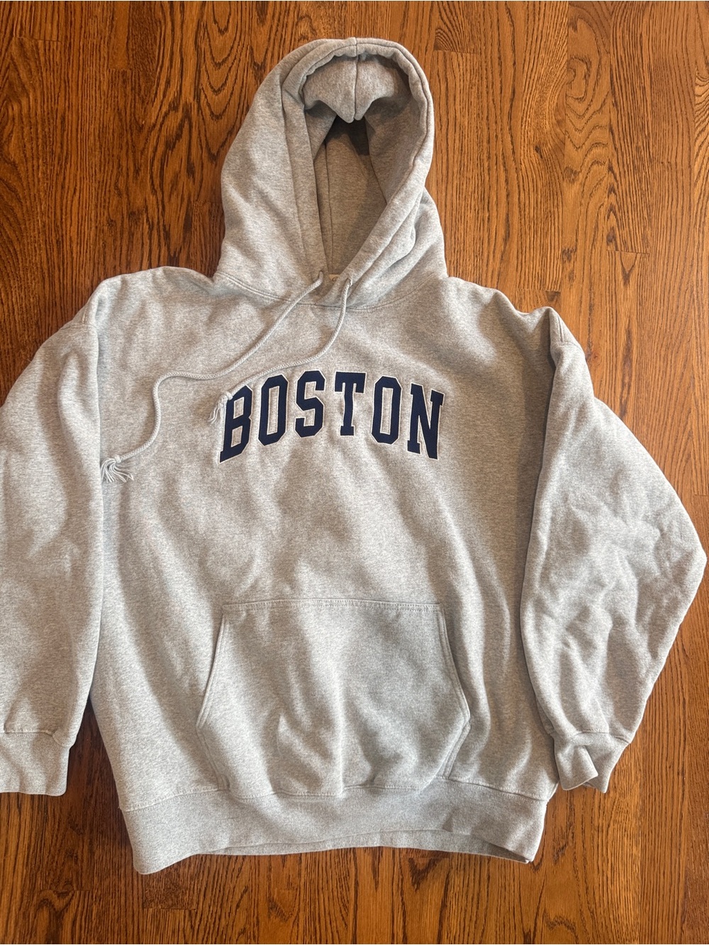 Brandy Melville John Galt Hooded gray Boston sweatshirt with pocket Large